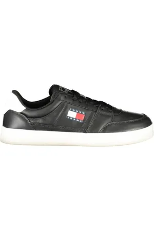 Tommy Hilfiger Buty, Mężczyzna, Czarny, 44 EU, Czarne Niskie Sneakersy z Poliestru