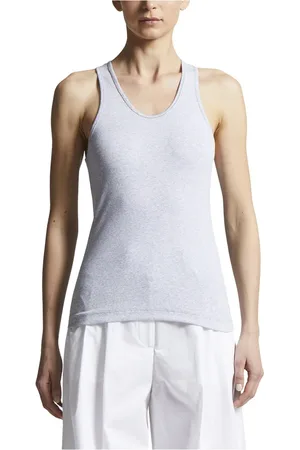 PESERICO SIGN Koszulki, Kobieta, Szary, XL, Micro rib jersey stretch top