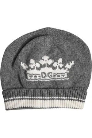 Dolce & Gabbana Akcesoria, Mężczyzna, Szary, ONE SIZE, Kaszmir, Luksusowy Cashmere Beanie Hat Szary