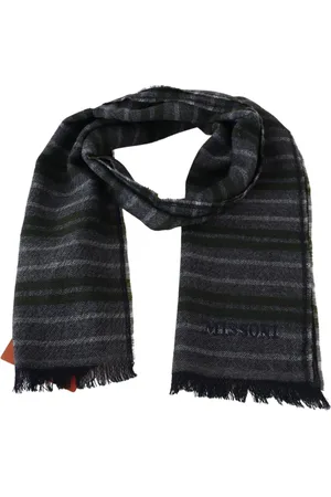 Missoni Akcesoria, Mężczyzna, Szary, ONE SIZE, Szalik Wełniany Szare Paski