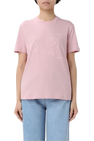 Roberto Cavalli Koszulki, Kobieta, Różowy, S, Różowy T-shirt z Graficznym Nadrukiem