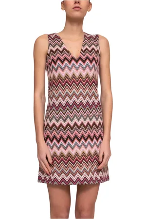 Missoni Sukienki, Kobieta, Wielobarwność, XS, Czerwona sukienka bez rękawów