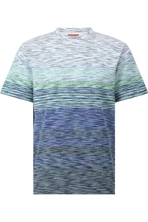 Missoni Koszulki, Mężczyzna, Zielony, S, T-shirt w paski dla świeżego wyglądu