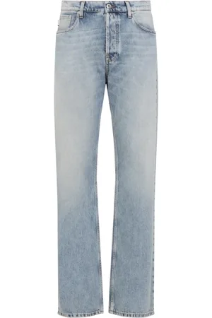 Lanvin Jeansy, Mężczyzna, Niebieski, W34, Bawełna, Niebieskie Spodnie Klasyczny Krój Bawełna