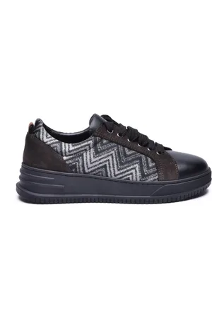 Missoni Buty, Kobieta, Czarny, 39 EU, Stylowe Sneakersy z Mieszanych Włókien i Skóry