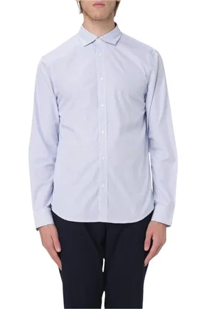 Armani Exchange Koszule, Mężczyzna, Niebieski, S, Niebieska Koszula w Paski
