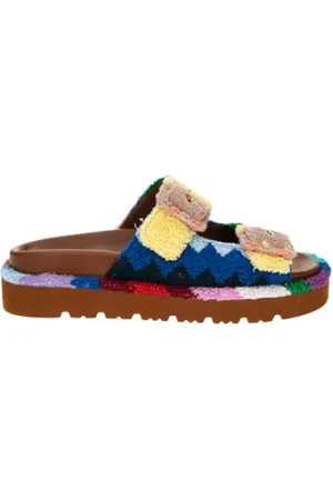 Missoni Buty, Kobieta, Wielobarwność, 39 EU, Sandals z wielobarwnego frotte bawełnianego z podwójną sprzączką