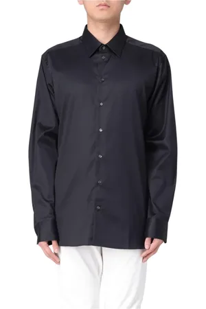 Emporio Armani Koszule, Mężczyzna, Czarny, 3XL, Klasyczna Biała Koszula