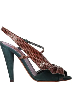 Missoni Buty, Kobieta, brązowy, 37 EU, Sandały na obcasie z nadrukiem węża