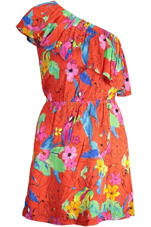 Desigual Sukienki, Kobieta, Wielobarwność, M, Elegancka Różowa Sukienka One-Shoulder