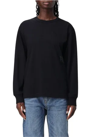 Alexander Wang Koszulki, Kobieta, Czarny, L, Czarna Koszulka z Krótkim Rękawem