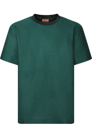 Missoni Koszulki, Mężczyzna, Zielony, S, Zielony T-shirt z motywem Zig Zag