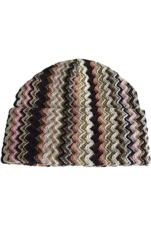 Missoni Akcesoria, Kobieta, Wielobarwność, ONE SIZE, Geometryczna Fantazja Wełniana Czapka Wielokolorowa