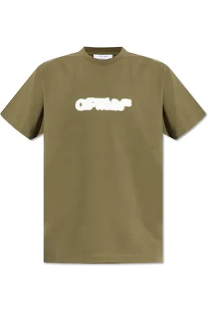 OFF-WHITE Koszulki, Mężczyzna, Zielony, L, Bawełna, T-shirt z nadrukiem