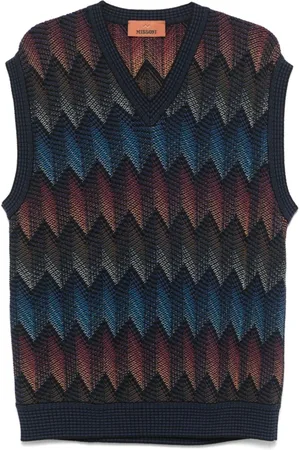 Missoni Swetry, Mężczyzna, Wielobarwność, L, Stylowy Kamizelka dla Mężczyzn