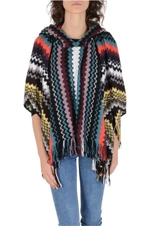 Missoni Kurtki, Kobieta, Wielobarwność, ONE SIZE, Wielokolorowy Płaszcz z Wełny i Bawełny