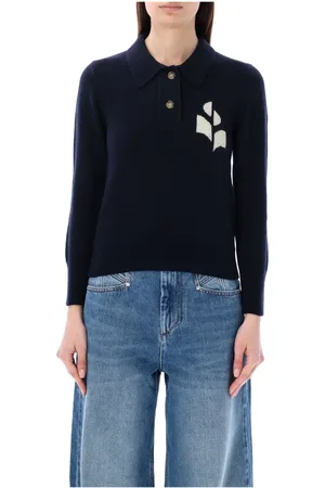 Isabel Marant Swetry, Kobieta, Niebieski, S, Bawełna, Midnight Knitwear Nola Sweater