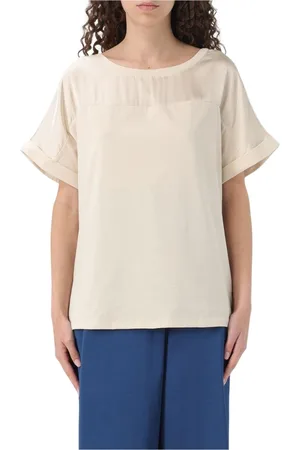 Liu Jo Bluzki, Kobieta, Beżowy, L, Elegant Satin Yoke Top