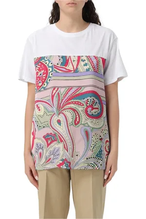 Liu Jo Koszulki, Kobieta, Wielobarwność, L, Paisley Print Panel T-Shirt