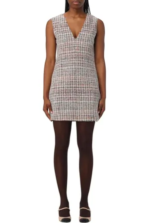 Missoni Sukienki, Kobieta, Różowy, S, Różowa Sukienka Mini z Dekoltem w Serek