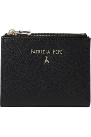 Patrizia Pepe Akcesoria, Kobieta, Czarny, ONE SIZE, Czarna portmonetka na zamek dla kobiet