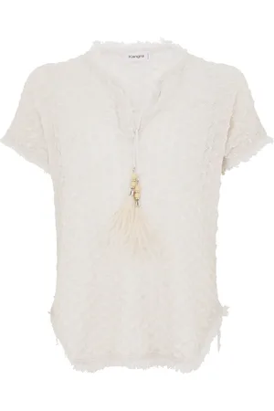 KANGRA CASHMERE Swetry, Kobieta, Beżowy, M, Sweter Bianco Ss 25