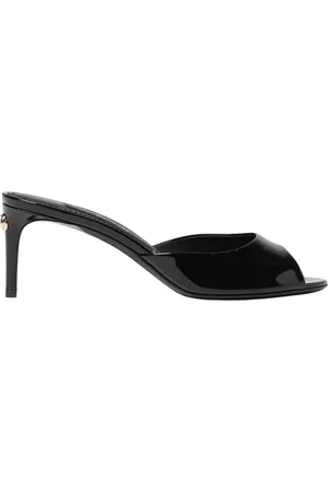 Dolce & Gabbana Buty, Kobieta, Czarny, 37 EU, Czarne Lakierowane Szpilki Sandały