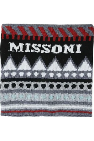 Missoni Akcesoria, Mężczyzna, Szary, ONE SIZE, Wzorzysty Szalik na Szyję