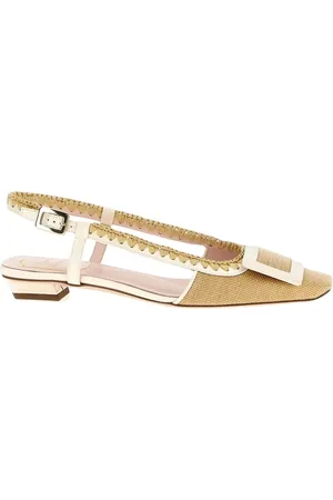 Roger Vivier Buty, Kobieta, Beżowy, 36 1/2 EU, Eleganckie płaskie buty kremowe dla kobiet