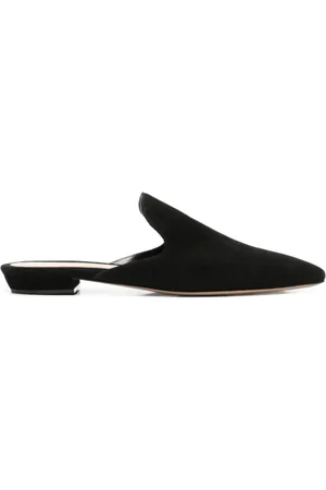 Gianvito Rossi Buty, Kobieta, Czarny, 37 1/2 EU, Zamsz, Czarne Mokasyny z Nubuku i Migdałowym Nosem