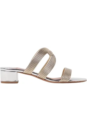 Aquazzura Buty, Kobieta, Żółty, 38 1/2 EU, Złote Wiązane Sandały na Obcasie