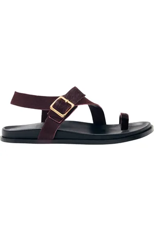 ALOHAS Buty, Kobieta, Czerwony, 36 EU, Siren Miękkie Burgundowe Skórzane Sandały