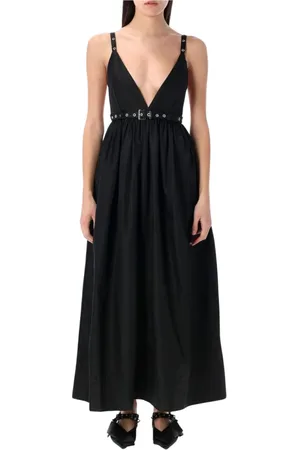 Ganni Sukienki, Kobieta, Czarny, S, Czarna Sukienka Maxi ALine Elegancki Styl