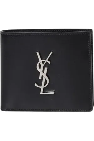Saint Laurent Akcesoria, Mężczyzna, Czarny, ONE SIZE, Klasyczny Portfel Skórzany Bi Fold