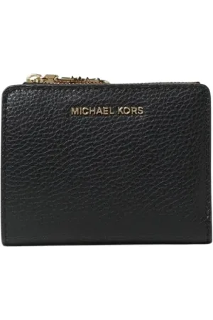 Michael Kors Akcesoria, Kobieta, Czarny, ONE SIZE, Brązowy portfel z zamkiem dla kobiet