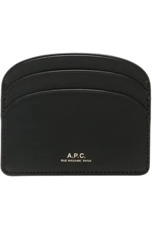A.P.C. Akcesoria, Kobieta, Czarny, ONE SIZE, Brązowy Portfel na Karty ze Skóry
