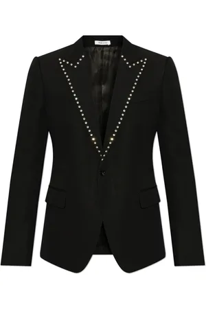 Alexander McQueen Kurtki, Mężczyzna, Czarny, L, Wełna, Wełniana marynarka