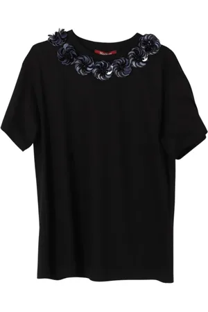 Max Mara Koszulki, Kobieta, Czarny, S, Różowy Sweter z cekinami