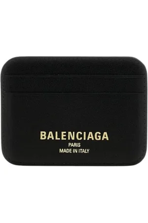 Balenciaga Akcesoria, Kobieta, Czarny, ONE SIZE, Len, Elegancki Czarny Portfel na Karty