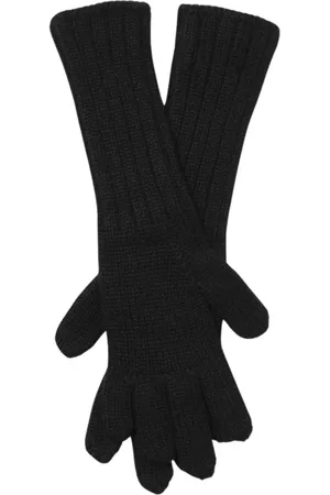 Dolce & Gabbana Akcesoria, Kobieta, Czarny, ONE SIZE, Kaszmir, Czarne Bezpalczaste Rękawiczki z Kaszmiru