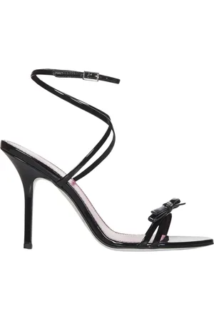 Dsquared2 Buty, Kobieta, Czarny, 37 EU, Sandały na obcasie z kokardą Czarne Elegancki Styl