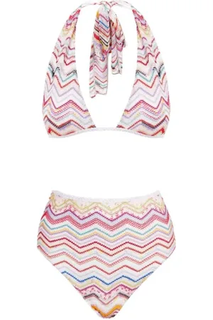 Missoni Stroje kąpielowe, Kobieta, Wielobarwność, S, Vintage Crochet Bikini z Lurexem