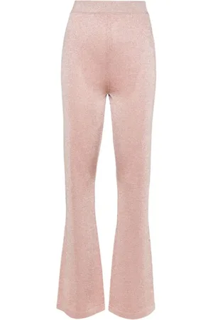 Missoni Spodnie, Kobieta, Różowy, M, Lurex Straight Leg Spodnie