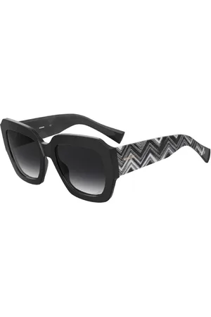 Missoni Akcesoria, Kobieta, Czarny, ONE SIZE, Czarne plastikowe okulary przeciwsłoneczne dla kobiet z szarym szkłem