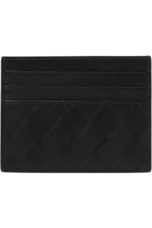 Bottega Veneta Akcesoria, Kobieta, Czarny, ONE SIZE, Czarny portfel na karty z skóry