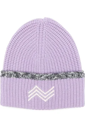 Missoni Akcesoria, Kobieta, Fioletowy, ONE SIZE, Fioletowy Wełniany Dzianinowy Czapka