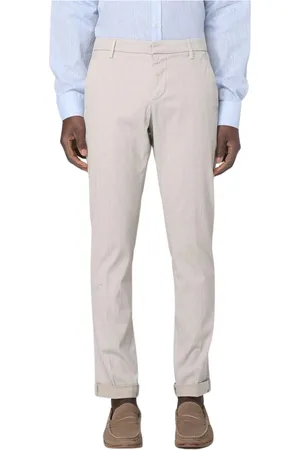 Dondup Spodnie, Mężczyzna, Beżowy, W35, Slim Fit Casual Spodnie Niebieskie Spodnie