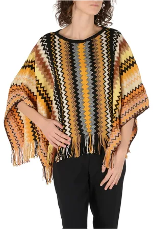 Missoni Kurtki, Kobieta, Wielobarwność, ONE SIZE, Wielokolorowy Włóczkowy Ponczo