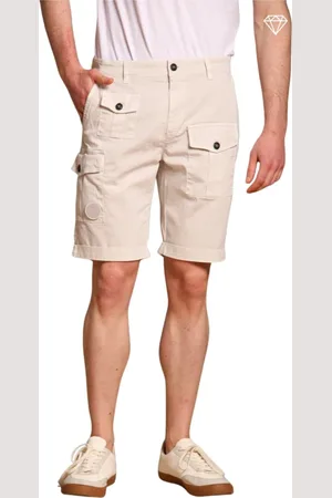 Masons Szorty, Mężczyzna, Biały, 2XL, Bawełna, Cargo Bermuda Shorts z Stretch Satin