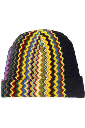 Missoni Akcesoria, Mężczyzna, Wielobarwność, ONE SIZE, Geometryczna Wełniana Czapka Multikolor
